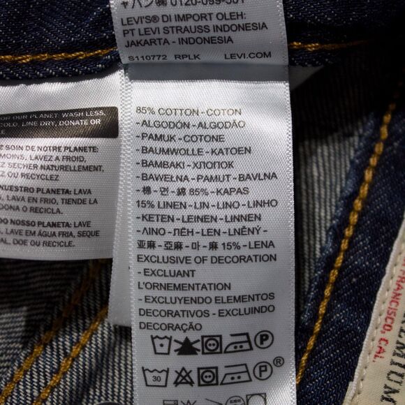 NWT $108 Levi's Premium Baggy Dad Wide Leg Jeans Cotton Linen Women Size 26x30 - Picture 12 of 16